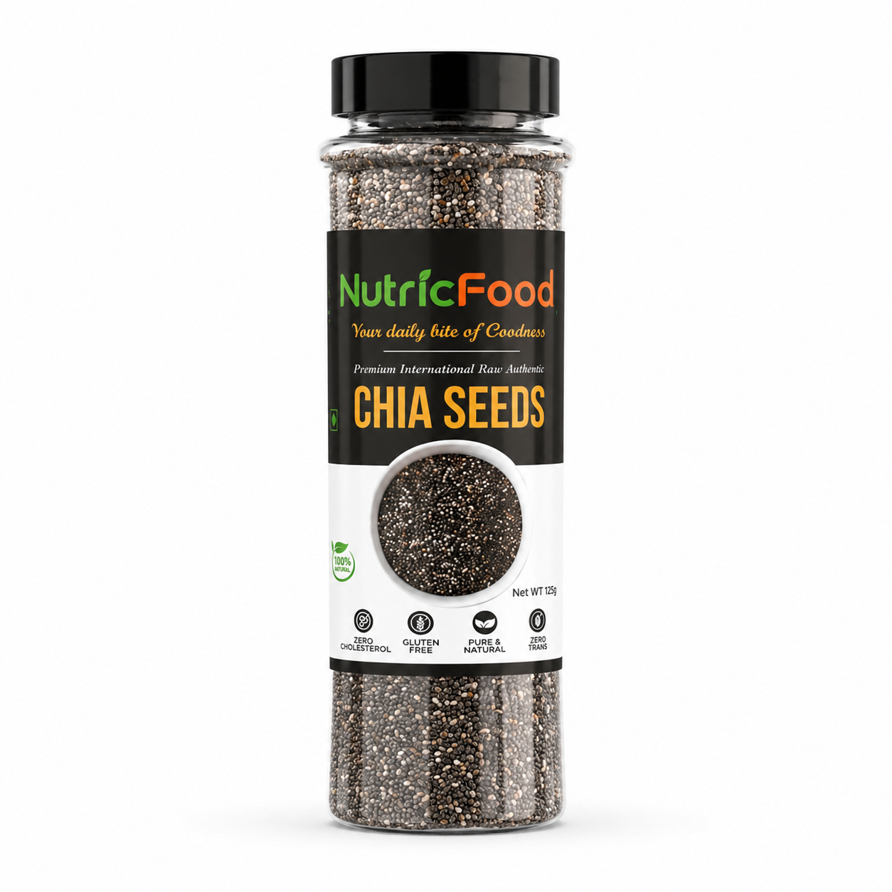 NutricFood I Chia Seeds 200g I Seeds for Eating | Seeds for Weight Management | Rich in Calcium, Protein & Fibre