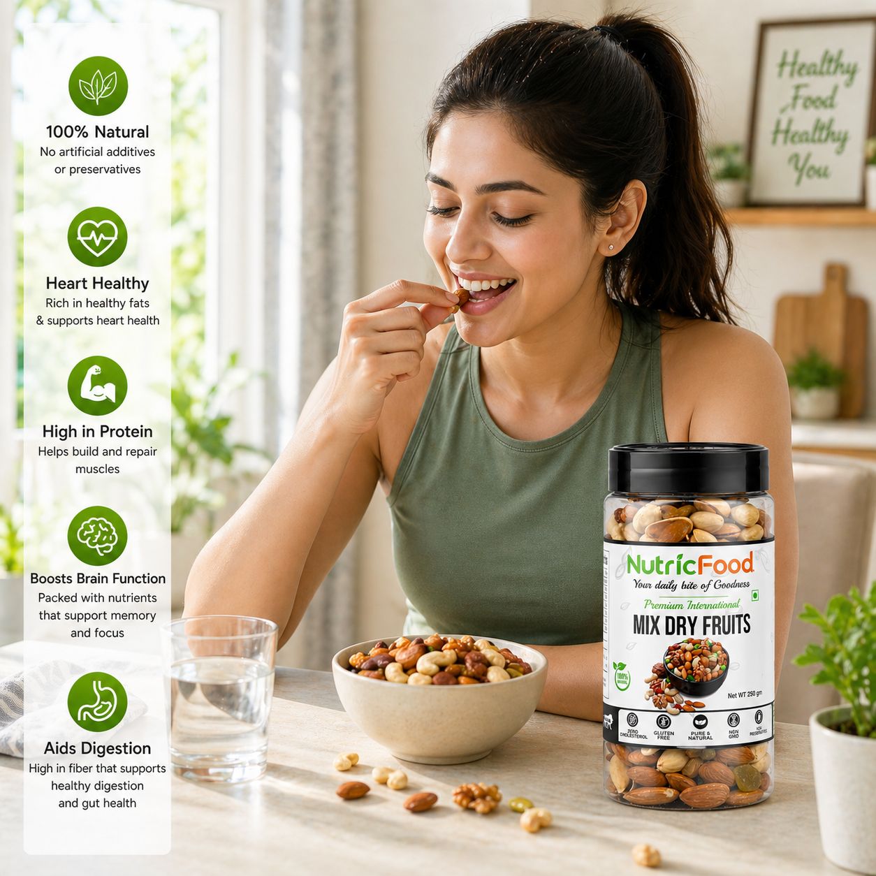 NutricFood Premium International Healthy Nutmix, 200g | 7 Superfoods in 1 Mixes | Dry Fruits Contains Almonds, Cashews, Walnuts, Pistachios, Cranberries, Green & Black Raisins